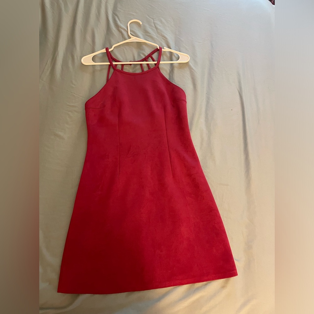 Dark pink Urban Outfitters velvet mini dress
